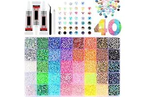 40 Colors Bedazzling Kit,32,000-piece bedazzle kit with 3 tubes of 10ml glue for dazzling crafts on eyewear, glassware, footw