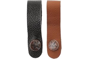 Toddmomy Guitar Neck Strap Button and Headstock Strap Tie 2Pcs Sturdy Leather for Acoustic Guitar