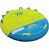 Airhead Comfort Shell Towable Tube for Boating, 1 - 4 Rider Inflatable Boat Tube for Water Tubing, Round Deck for Smooth Control, Neoprene Foam Covered Deck, Kwik-Connect, Speed Safety Valve