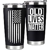 VIWIS Gag Christmas Gifts for Men, Dad from Daughter, Son - 30th, 40th, 50th and 60th Birthday Gifts for Men, Grandpa - Funny Old Man Gift, Old Lives Matter Tumbler 20oz