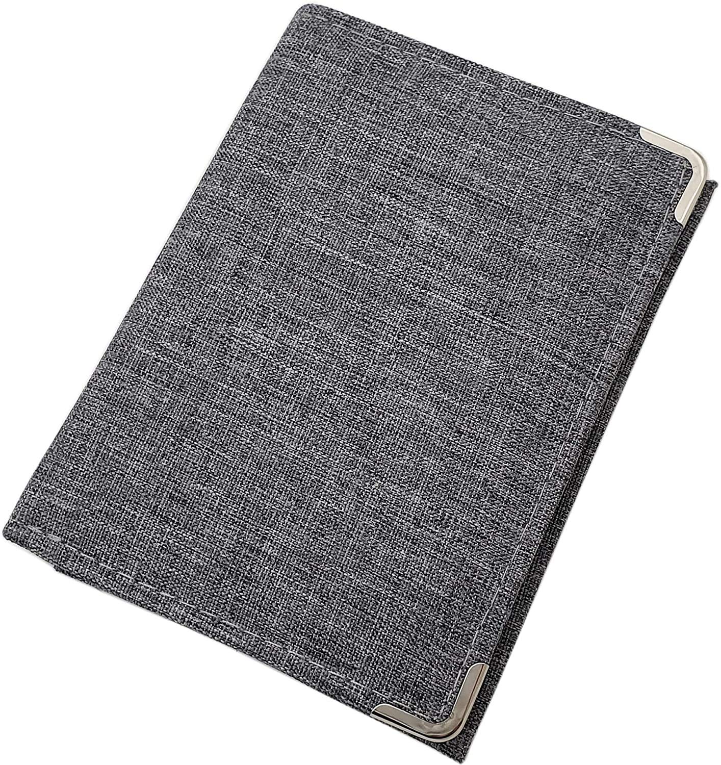 myledershop Wallet in Portrait Format with Metal Protection Corners in Grey