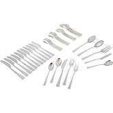 Gorham 871430 Biscayne 65-Piece Stainless Flatware Set, Silver