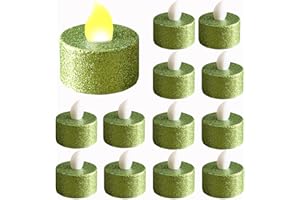 Battery Powered Flameless Candles (12 Pieces), LED Tea Lights, Candles, Flashing Decorations, Christmas, Valentine's Day, Hal