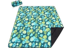 PY SUPER MODE Picnic Blankets Extra Large, Waterproof Foldable Outdoor Beach Blanket Oversized 83x79” Sandproof, 3-Layer Picnic Mat for Camping, Hiking, Travel, Park, Concerts(Yellow Flowers)
