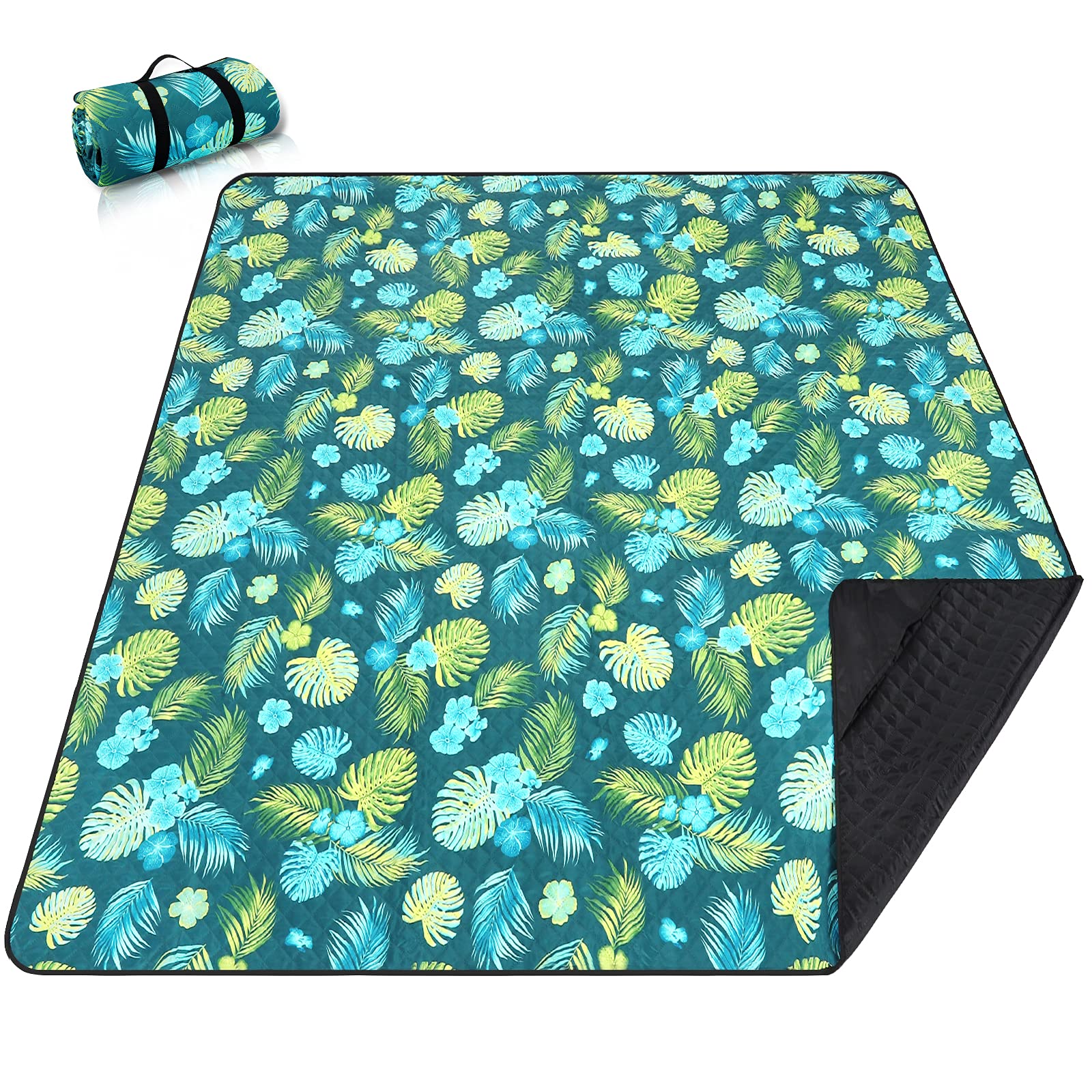Photo 1 of PY SUPER MODE Picnic Blankets Extra Large, Waterproof Foldable Outdoor Beach Blanket Oversized 83x79” Sandproof, 3-Layer Picnic Mat for Camping, Hiking, Travel, Park, Concerts(Yellow Flowers)