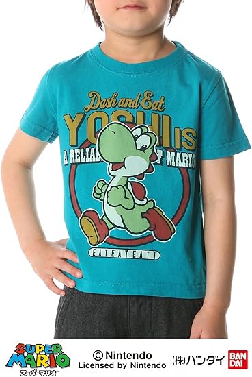 Amazon Co Jp Super Mario スーパーマリオtシャツ キッズ 0110 ターコイズ 服 ファッション小物