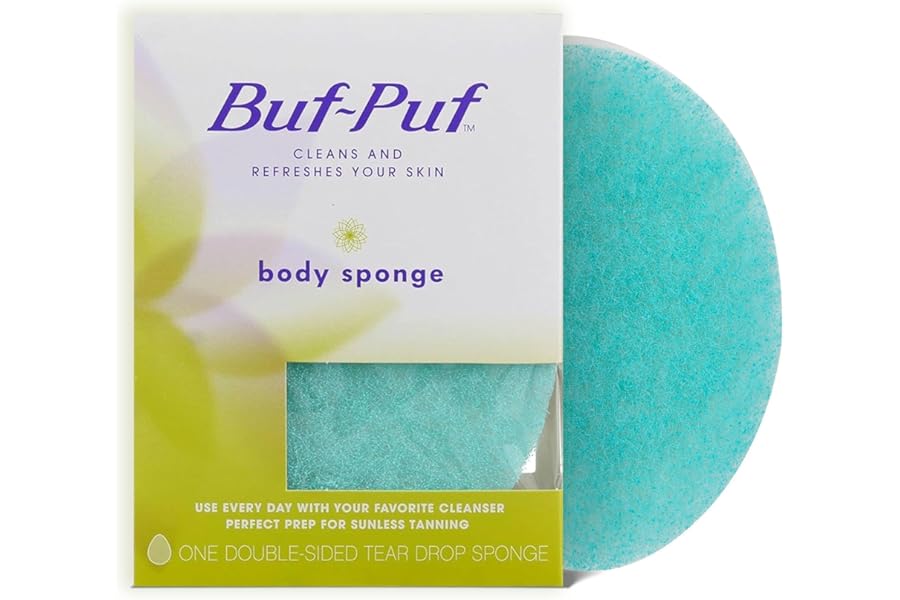 Buf-Puf Body Sponge, Bath Sponge, Dermatologist Developed, Cleanses Skin of Dirt, and Excess Oil, Reusable, Exfoliating, 1 Count