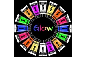 NewWay Luminous Neon Face & Body Paint Glow in the Dark Party Supplies MakeUp Cream Paint Light For Halloween Christmas 8 Color 0.7 fl oz x 16 Tubes