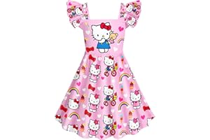 YY-one Toddler Girls Dress Kids Square Neck Casual Dress Home Party Play Wear