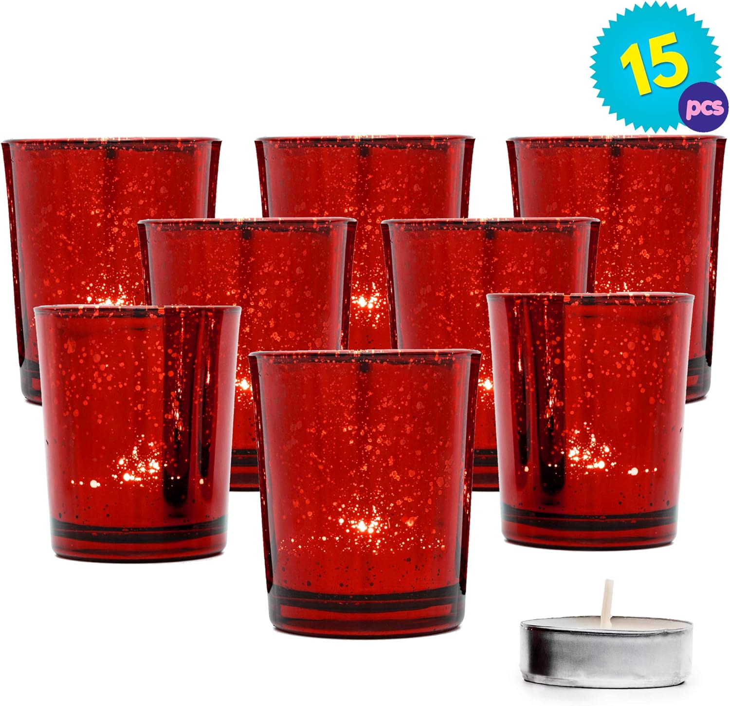 THE TWIDDLERS 15PCS Teelichthalter Rot Votivglas Kerzenhalter