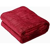 Tefici Electric Heated Blanket Throw, Super Cozy Soft 2-Layer Flannel 50" x 60" Heated Throw with 3 Heating Levels & 4 Hours Auto Off, Machine Washable, ETL&FCC Certified, Home Office Use, Red