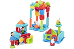 0323102 Battat- Bristle Blocks- STEM Interlocking Building Blocks- 113 pc Playset- Reusable Storage Case- Developmental Toys for Toddlers & Kids- Deluxe Builder Case- 2 Years +