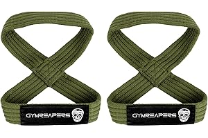 Gymreapers Figure 8 Lifting Straps For Deadlift, Powerlifting, Strongman, & Cross Training Strong Weightlifting Wrist Straps 