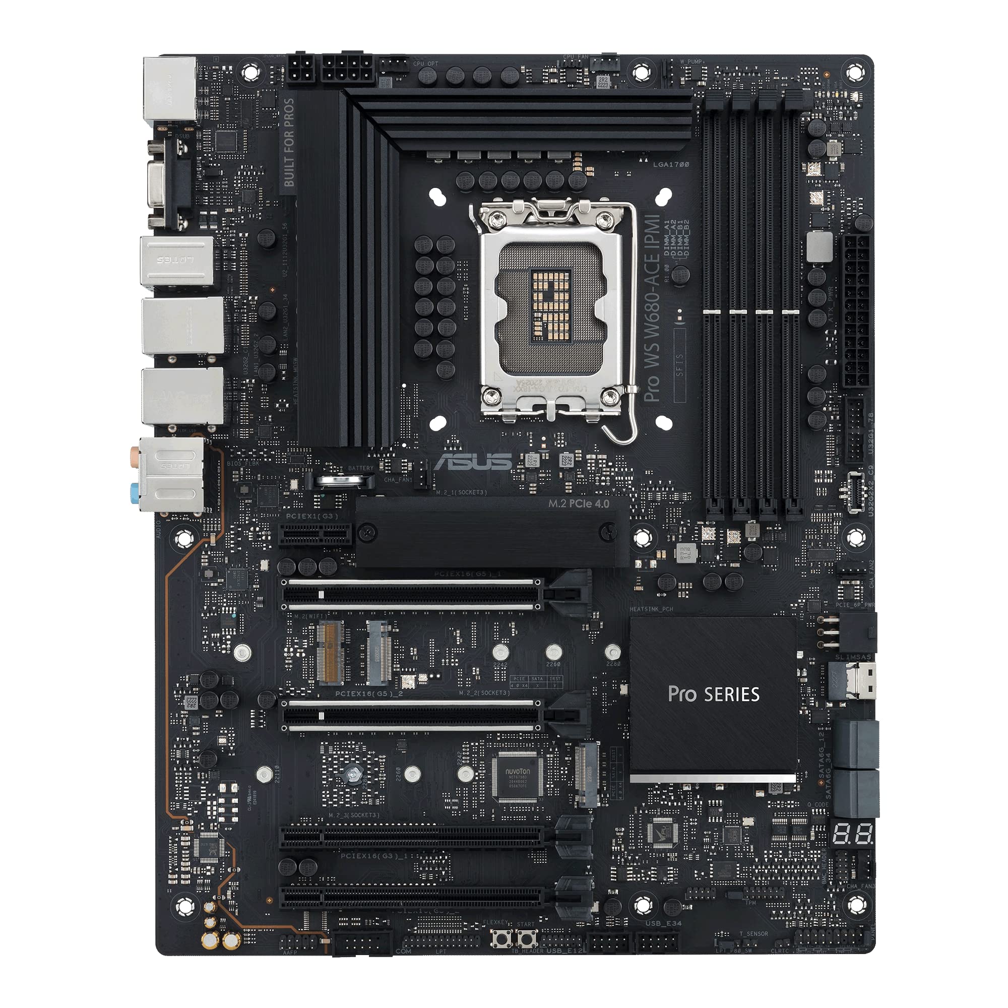 Photo 1 of ASUS Pro WS W680-ACE IPMI Intel LGA1700 ATX workstation motherboard,2x PCIe 5.0x16 slot,DDR5,ECC memory,2x2.5 Gb Lan,3xM.2 slots,SlimSAS,BMC header,THUNDERBOLT4 Header,IPMI Expansion card bundled,ACCE