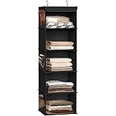 Simple Houseware 5 Shelf Hanging Closet Organizer, Black
