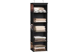 Simple Houseware 5 Shelves Hanging Closet Organizer, Black