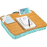 LapGear Designer Lap Desk with Phone Holder and Device Ledge - Aqua Trellis - Fits up to 15.6 Inch Laptops - Style No. 45422,