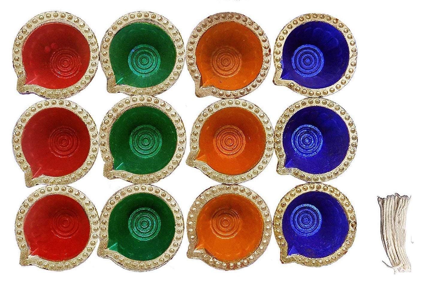 CRAFTSMAN 12 Pc Set Of Diwali Gift/Diwali Decorations Diwali Diya.  (Assorted Colors) Handmade Natural Earthen Oil Lamp/Welcome Traditional  Diyas With Cotton Wicks Batti. Diwali Earthen Lamp. Oil Lamp on Galleon  Philippines