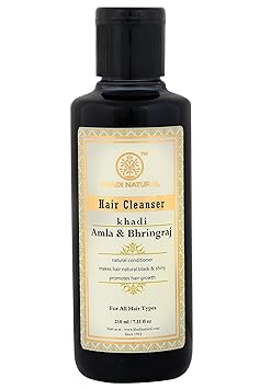 Khadi Natural Ayurvedic Amla and Bhringraj Hair Cleanser(Shampoo), 210ml