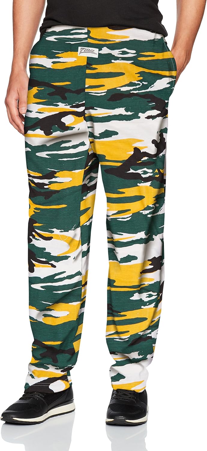 Zubaz Men's Print Casual Pants, Green/Gold, Large Buy Online at Best
