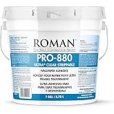 Roman PRO-880 Wallpaper Adhesive, Ultra Clear Strippable - 1-Gallon | For Most Types and Weights of Wallcoverings
