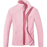 MAGCOMSEN Women's Fleece Jacket Zip Up Coat Lightweight Soft Warm Long Sleeve Jackets with Pockets for Winter