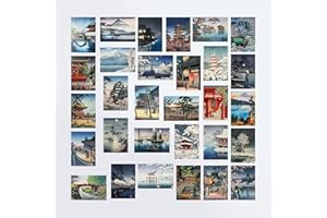 EDENMS Tsuchiya Koitsu Art Postcards, Famous Painting Japanese Artwork Post Cards Bulk Pack(30 Pack), Aesthetic wall art prints decor, Postcards Poster for School Students Teacher Thank You Note Cards