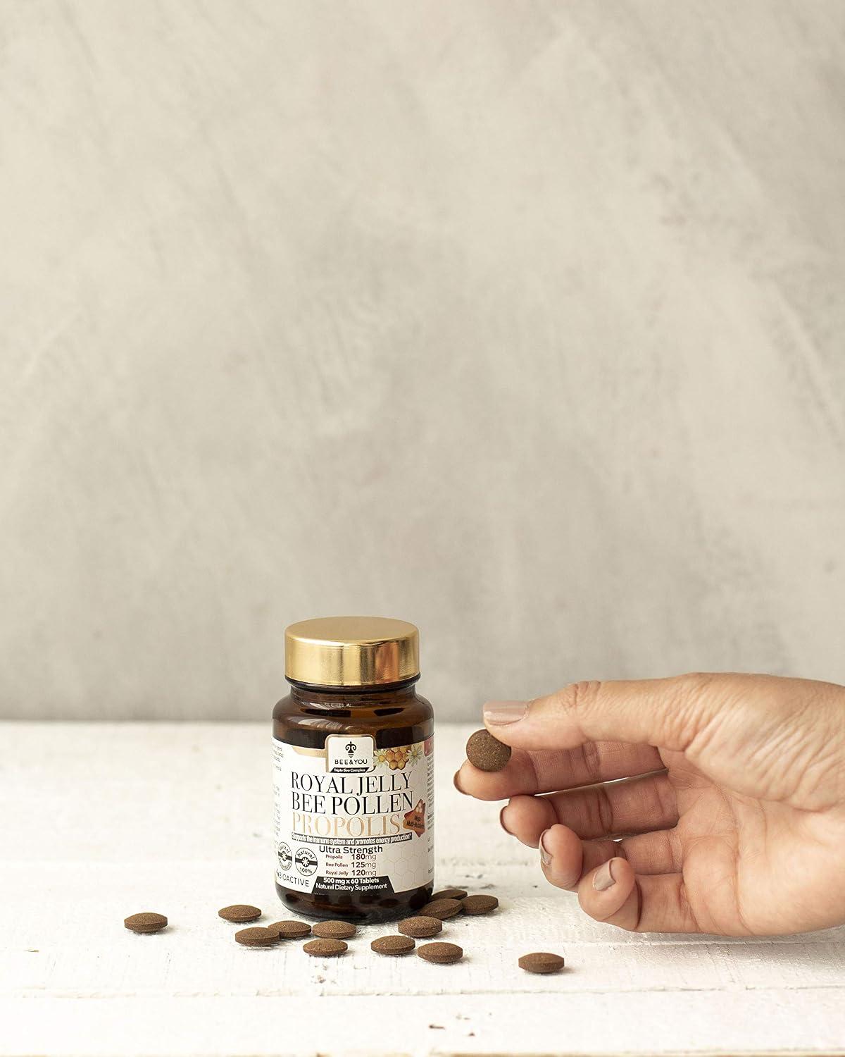 Bee and You Royal Jelly Tablets with Propolis Extract, Bee Pollen, Vitamins and Minerals Supplement - Image 4