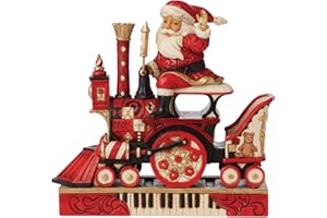 Enesco FAO Schwarz by Jim Shore Santa Riding Train Explore a World of Wonder Figurine, 7.68 Inch, 8.25 in H X 7.25 in W X 2.75 in D, Red