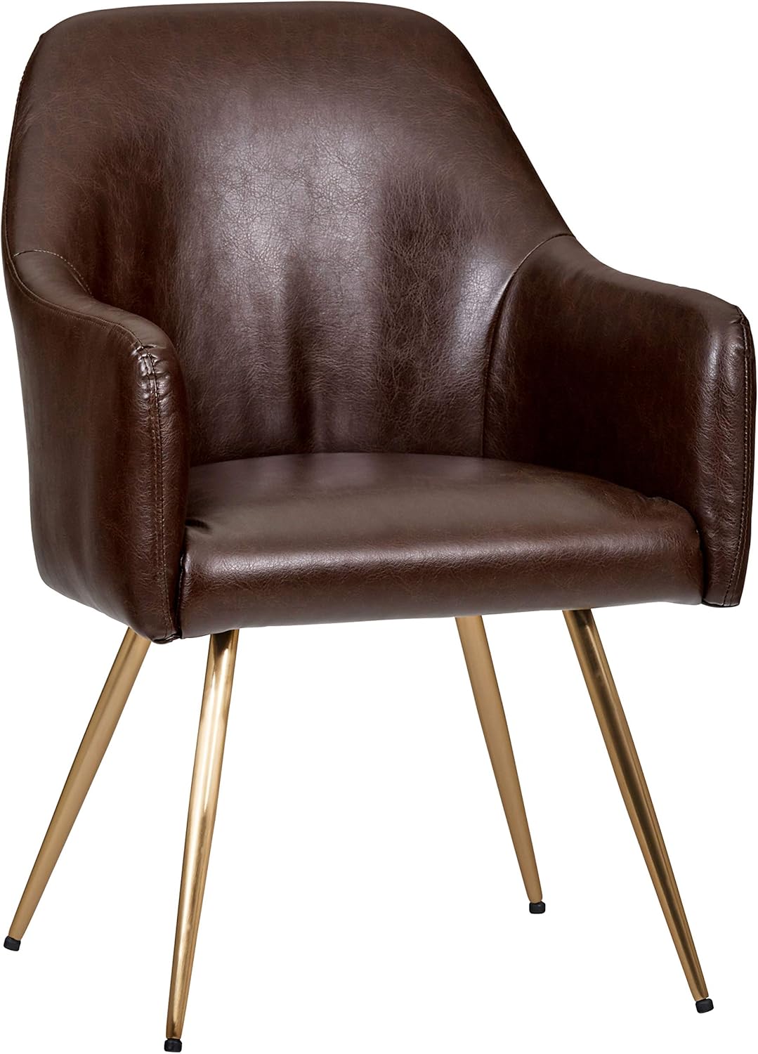 Amazon Brand – Rivet Modern Leatherette Chair, 24.8"W, Dark Brown