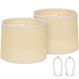 Woven Lampshades Set of 2, Medium Drum Lamp Shades