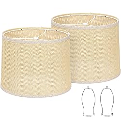 Woven Lampshades Set of 2, Medium Drum Lamp Shades