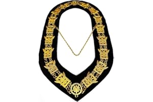 DEURA Masonic Collar 32 32ND Degree Wings UP Scottish Rite GOLD PLATED // BLACK BACKING DMR-700GBK
