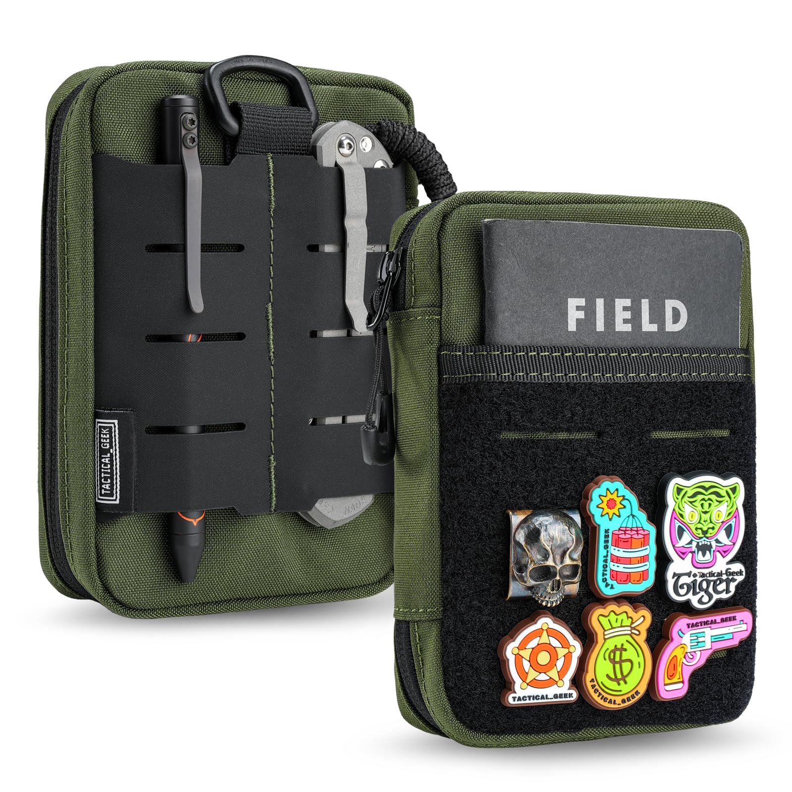 TACTICAL GEEK E3.0 EDC Compact Waist Organizer, Men's EDC Pouch For Multitools, Green