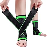 Ankle Support Brace, Elastic Ankle Compression Sleeve with Adjustable Wrap | Ankle Brace for Men &amp; Women for Sprained Ankle Pain Relief, Plantar Fasciitis, Achilles Tendonitis, Sports (Single)