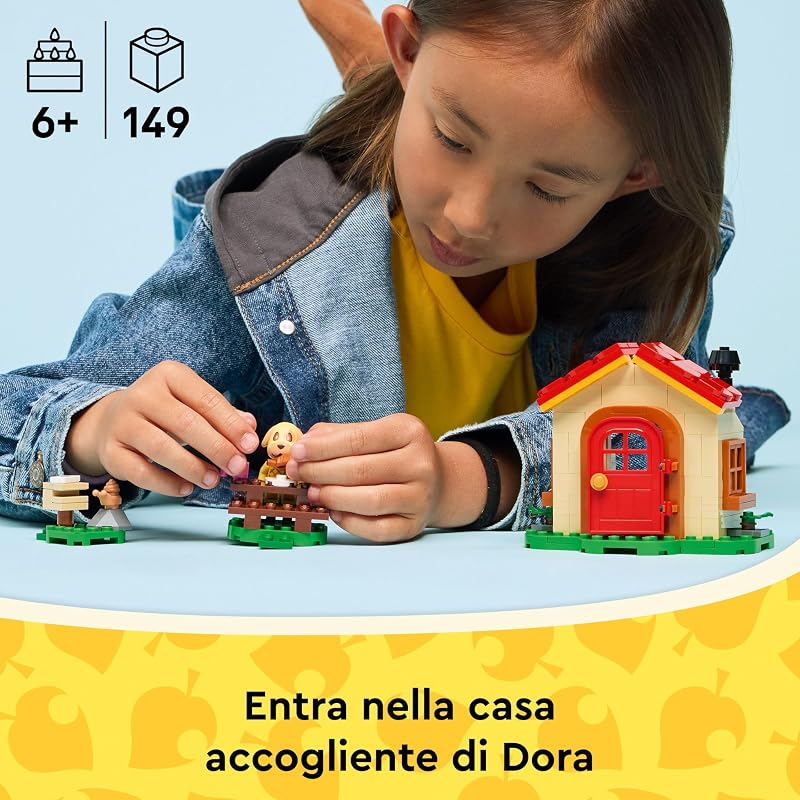 Animal Crossing La Casetta di Dora - Giocattolo con Minifigure, Pianoforte, Tavolo da Picnic, Accessori e Cibo - Regalo per Gamer, Bambine, Bambini e Fan da 6 Anni in su - 77058 — foto 3 di 8