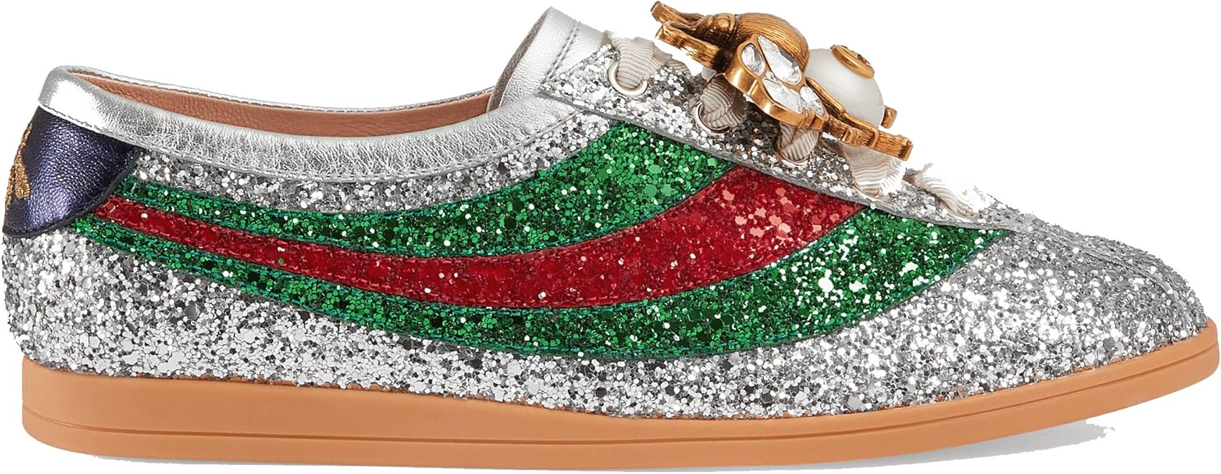 Gucci Women's 494608Kspc08165 Silver Glitter Sneakers