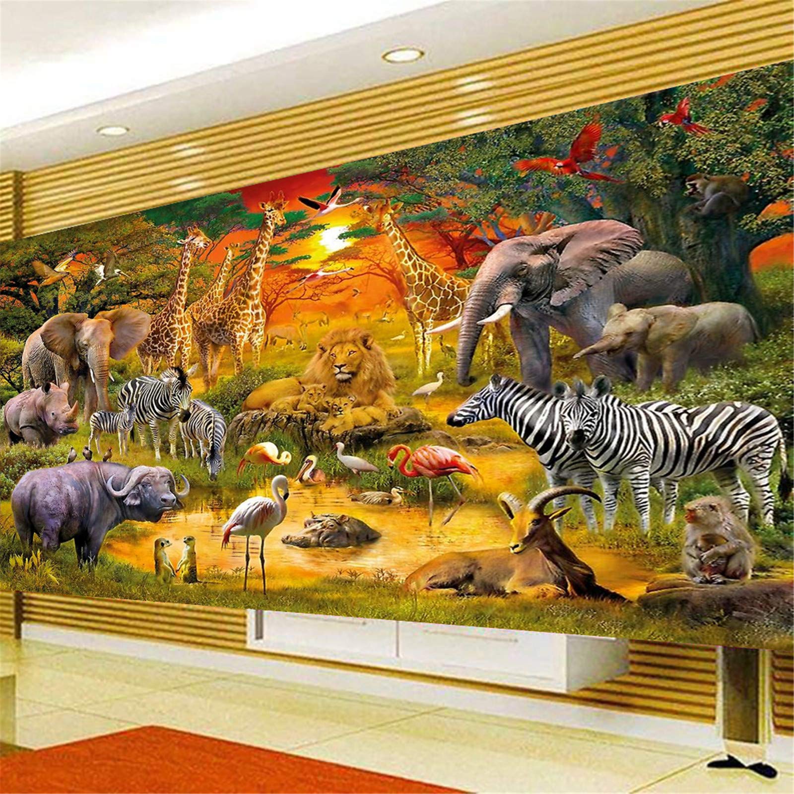 Nicole Knupfer DIY 5D Diamond Painting by Number Kits animal world Full Drill Rhinestone Pictures Arts Craft for Home Wall Decor (80x40cm)