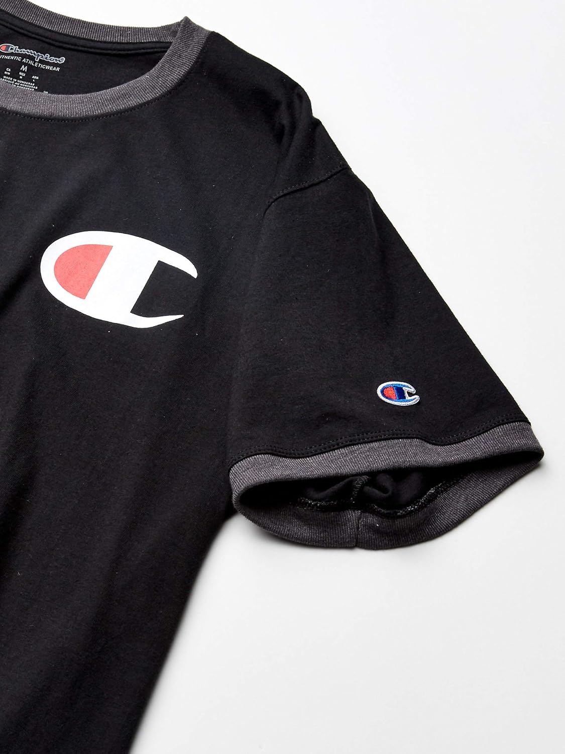 Champion Men's Classic Jersey Graphic Ringer T-Shirt: Clothing