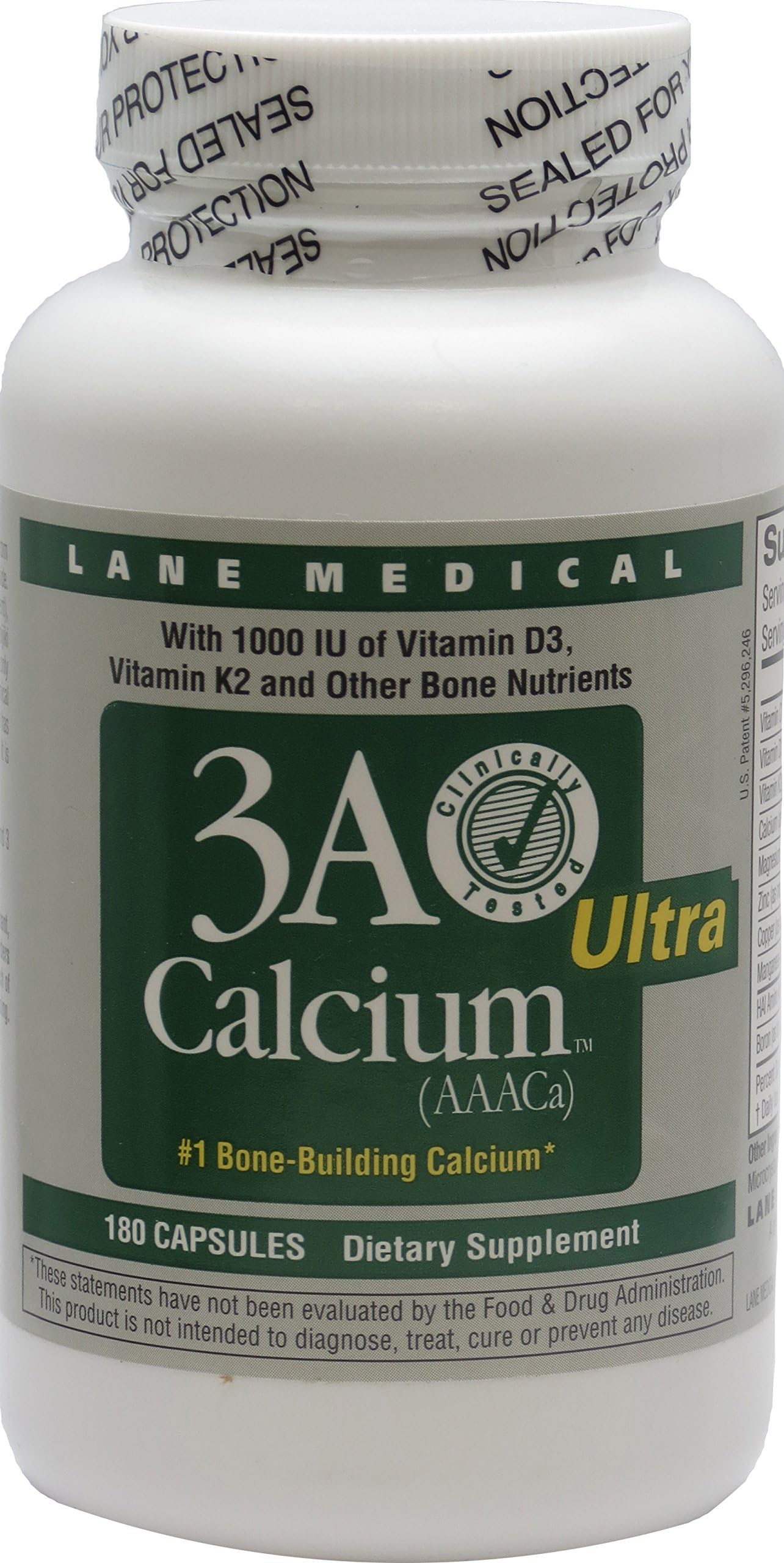 Lane Medical 3A Calcium Ultra (New Formulation) - 180 Capsules