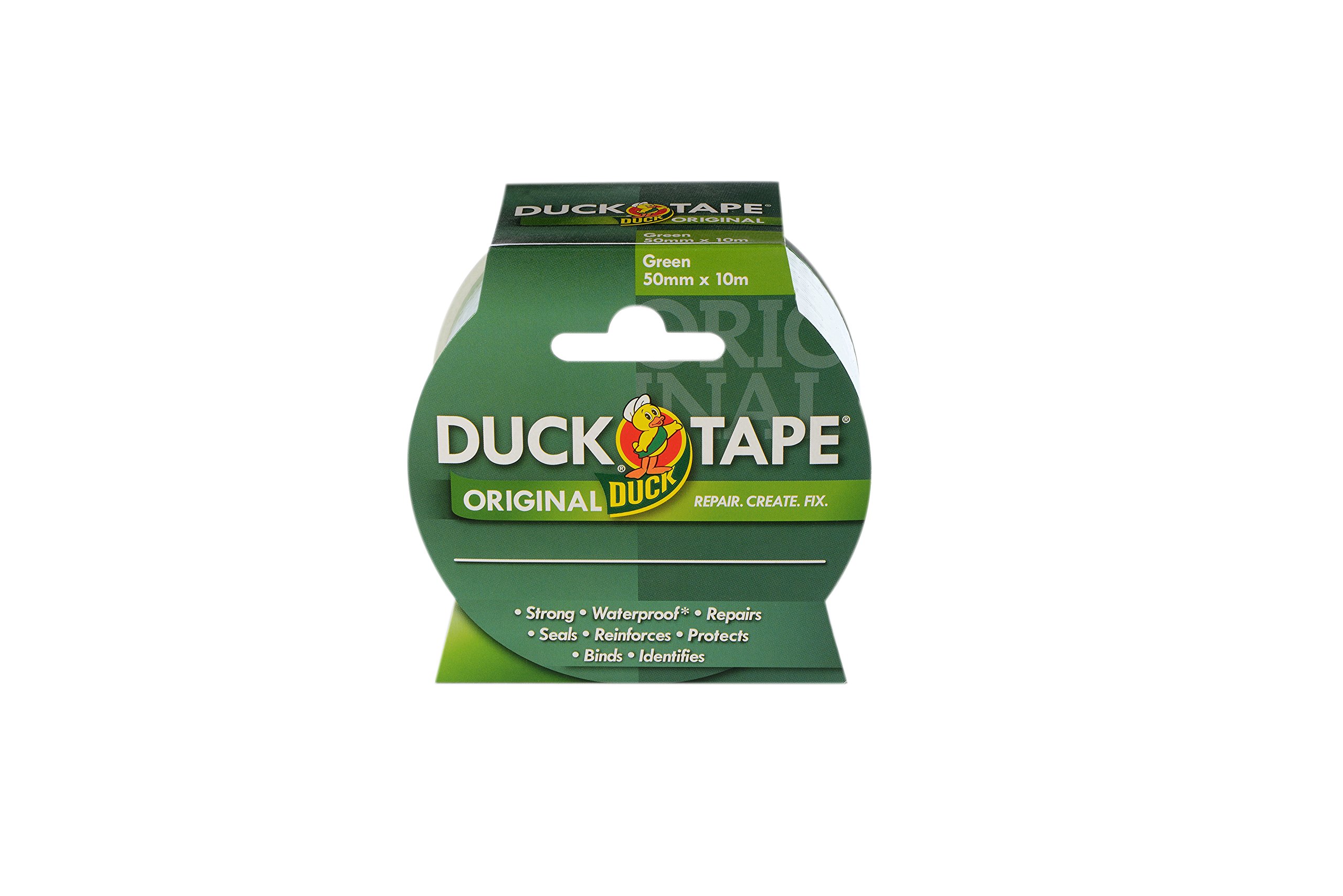 Duck Tape Original Green, 50mm x 10m. The original high strength waterproof gaffer and duct adhesive cloth repair tape
