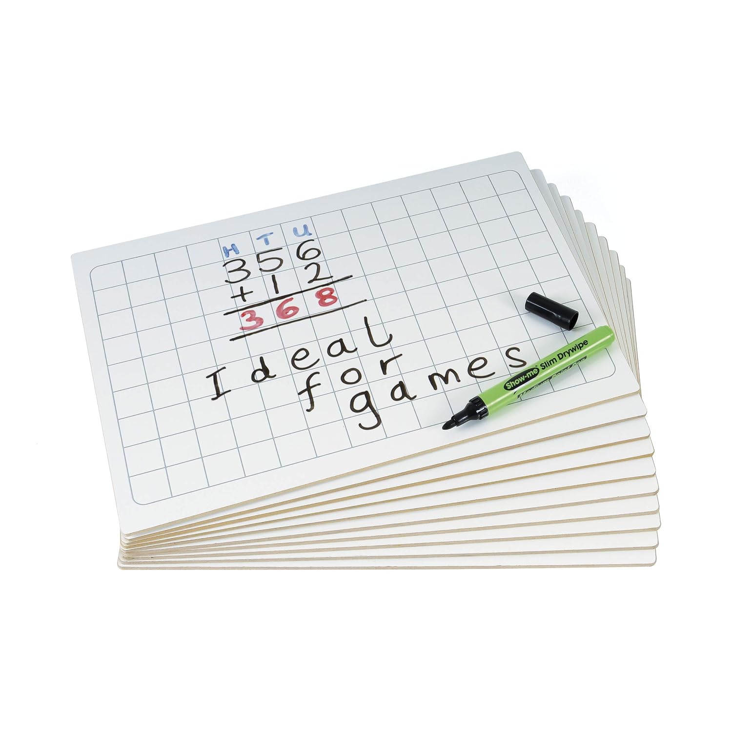 Show-me A4 Rigid Drywipe Gridded Whiteboards, Perfect Classroom Whiteboards For Teachers or Home Pack 30 GFB30 - Image 5