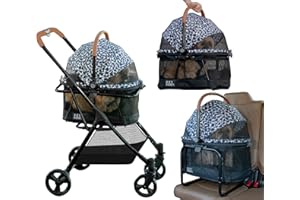PET GEAR INC Pet Gear, A Vermont Family Owned Company Since 1936, 3-in-1 Travel System, View 360 Stroller Converts to Carrier and Booster Seat with Easy Click N Go Technology, for Small Dogs & Cats, 4 Colors
