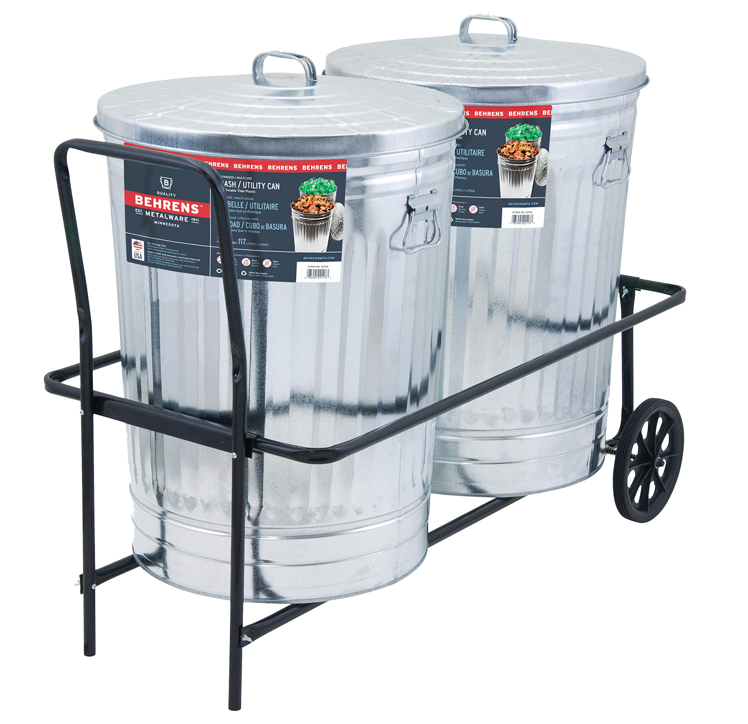 Behrens TCC 250Pound Capacity Dual Trash Can Cart Buy Online in