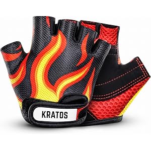Kratos Anti Slip Kids Bike Gloves for Kids Boys & Girls Best Toddler Bike Gloves Ages 2-8 Fingerless Cycling Gloves for Youth