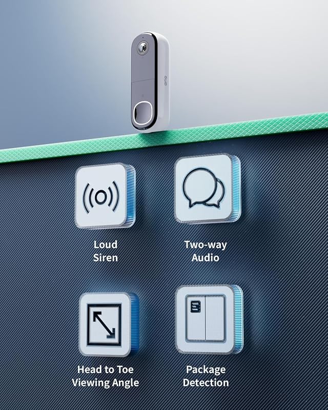 HD Video Türklingel mit Kamera & schwarzer Hülle, WLAN Doorbell