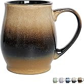 Bosmarlin Extra Large Ceramic Coffee Mug, 25 Oz, Dishwasher and Microwave Safe, Oversized Big Tea Cup for Office and Home, Reactive Glaze (Walnut)