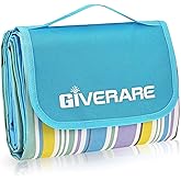 GIVERARE Picnic Beach Blanket, XL Sandfree Waterproof Outdoor Camping Blanket, Quick Drying Oxford Family Mat, Portable Extra Large Picnic Mat for Travel, Hiking, Music Festival, Lawn