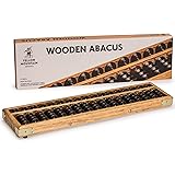 Yellow Mountain Imports Vintage Style Wooden Abacus - 13.9 Inches (35.3 Centimeters) - Professional 17 Column Soroban Calcula