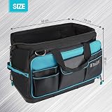 DURATECH 17" 32 Pocket Large Tool Bag Hard Base Wide Mouth 840D Heavy Duty view 7